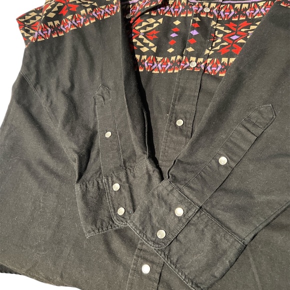 Vintage Ash Creek Trading Aztec Native Western Pearl Snap Shirt L - Picture 5 of 5